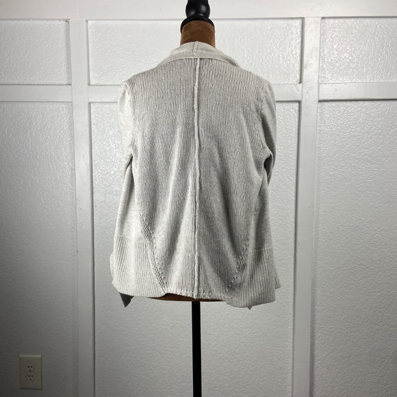 Ann Taylor LOFT Merino Wool Blend Open Front Cardigan Sweater Light Gray Size S - Picture 3 of 8